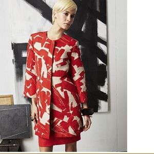 Only Abstract Red and Cream Blazer